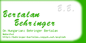 bertalan behringer business card